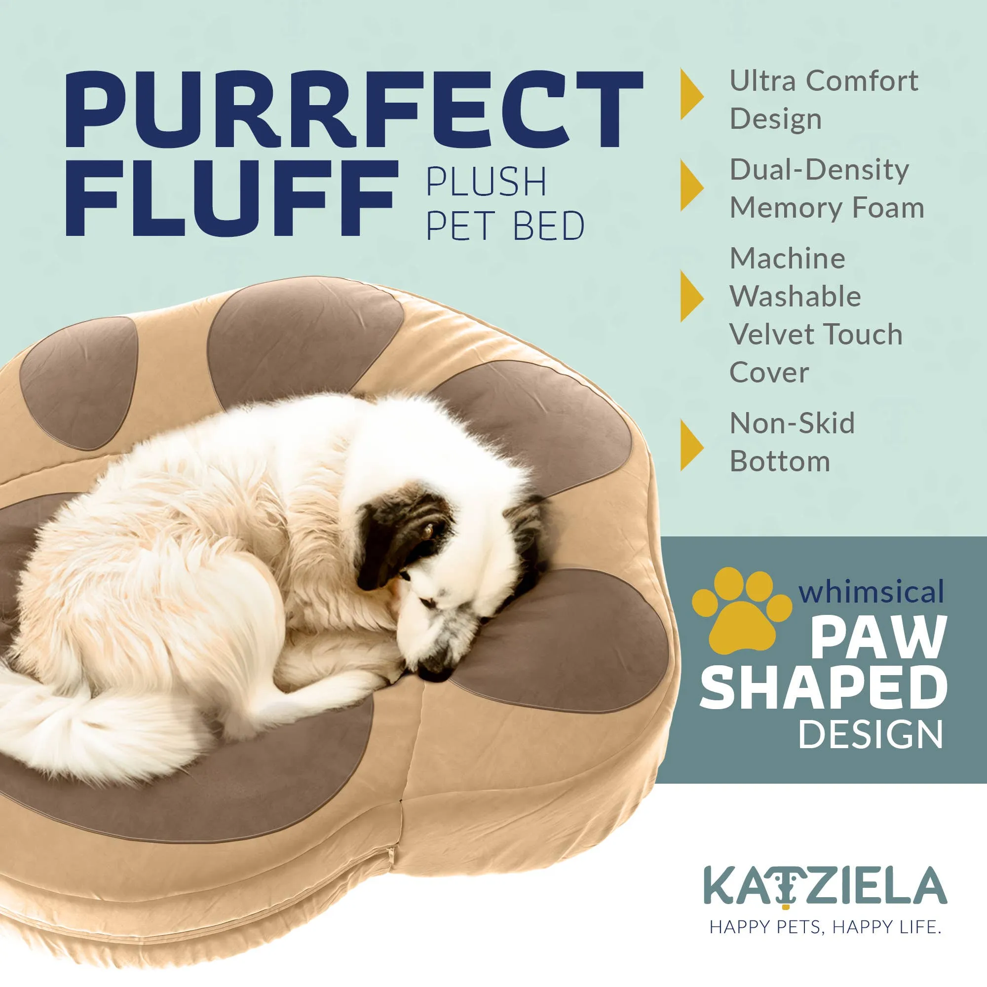 Katziela Paw Shaped Dog Bed