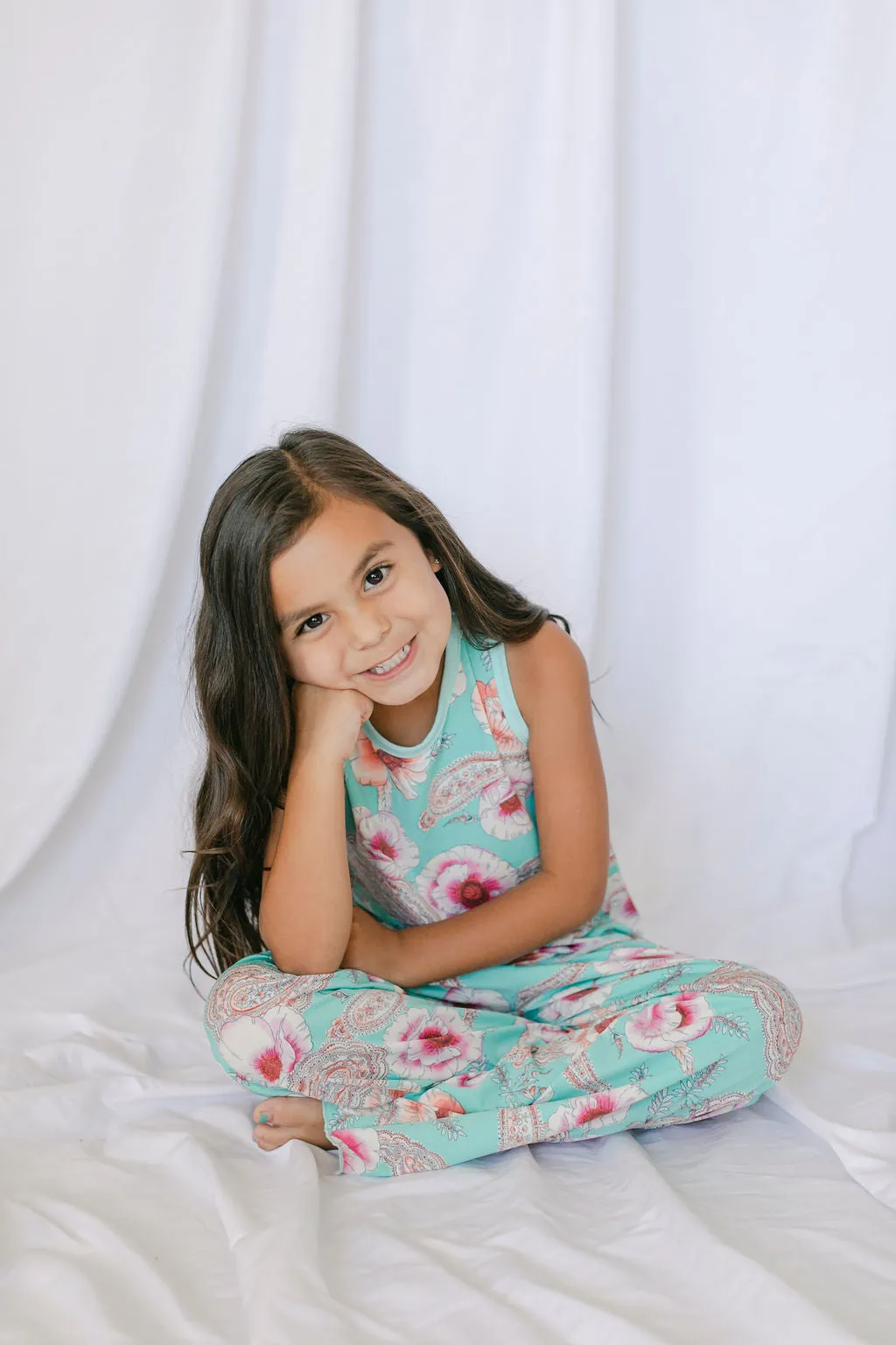 Kids Cooling Aqua Paisley Pajama Pants Set