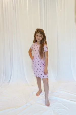 Kids Cozy Pink Palm Gown