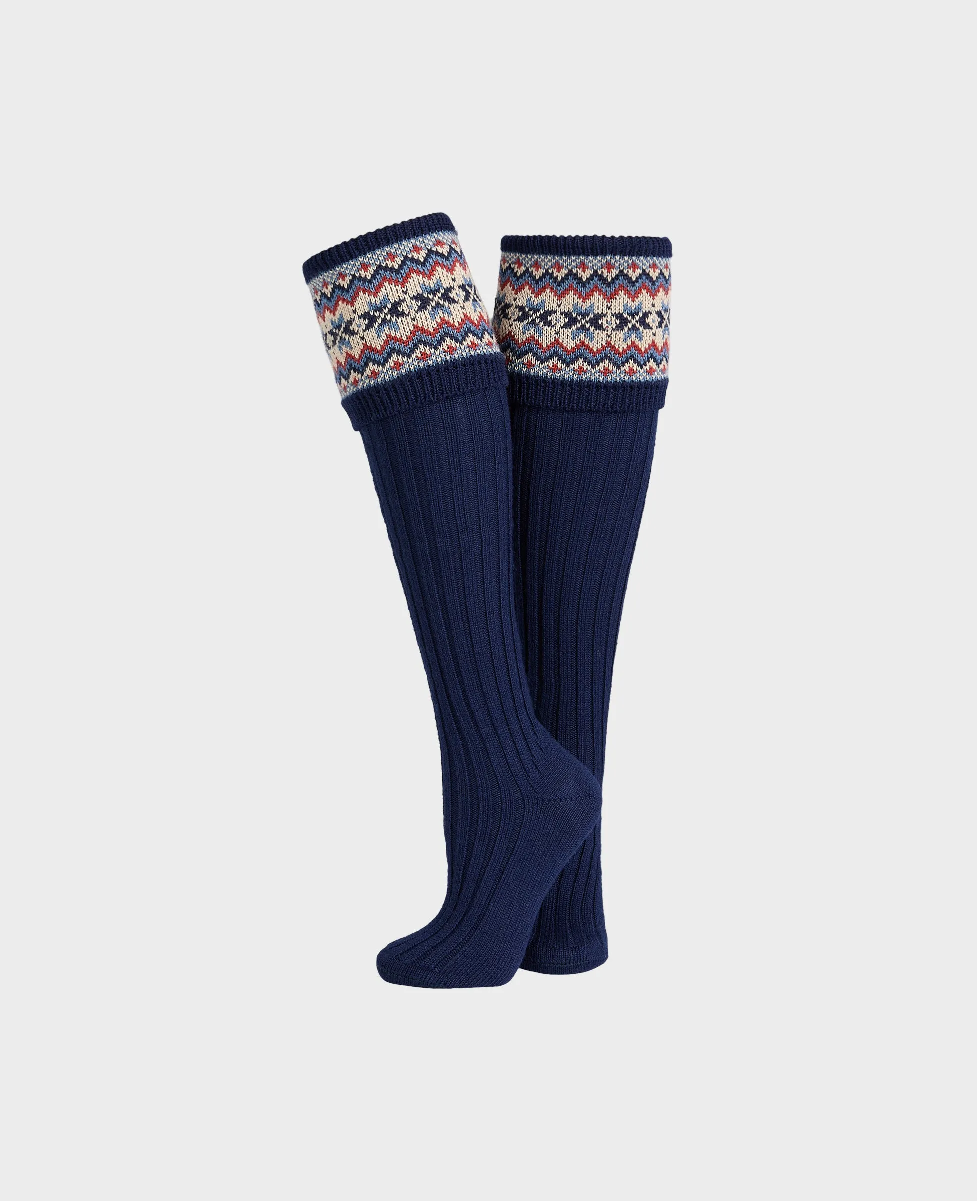 Lady Fair Isle Long Socks