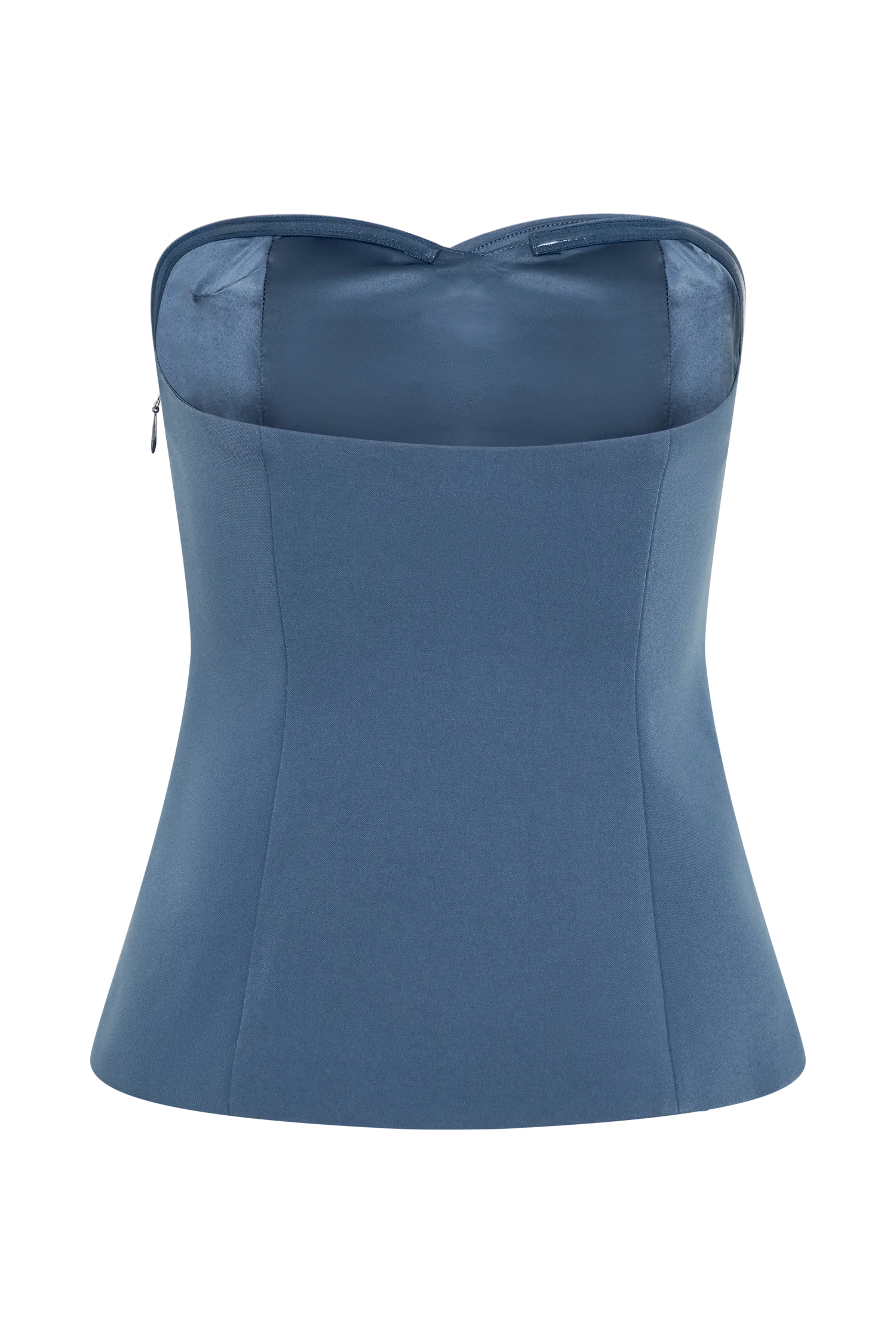 Lindie Strapless Suiting Top - Steel