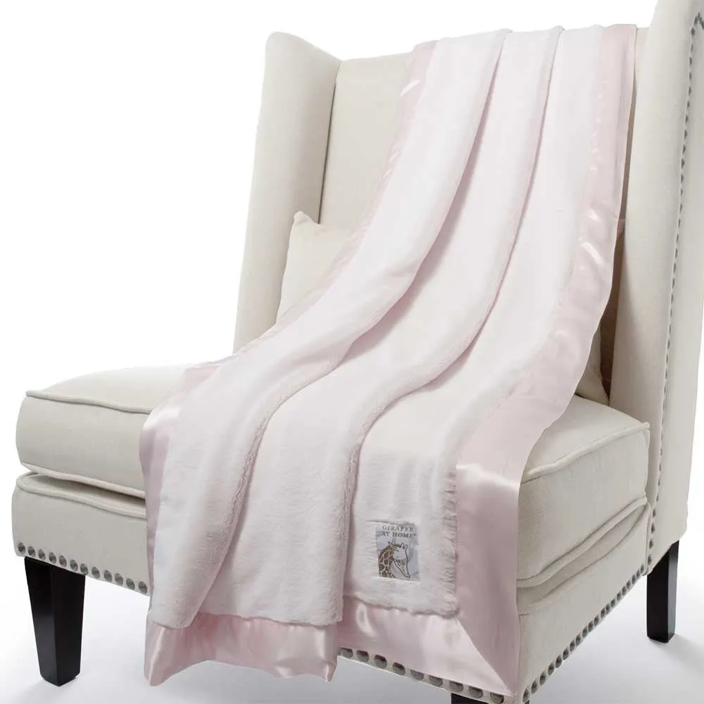 Little Giraffe Luxe Faux Fur Throw Blanket - Pink