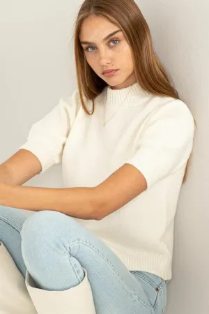 Lovely Embrace Puff Sleeve Sweater Top