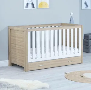 Luno Cot Bed - Oak & White