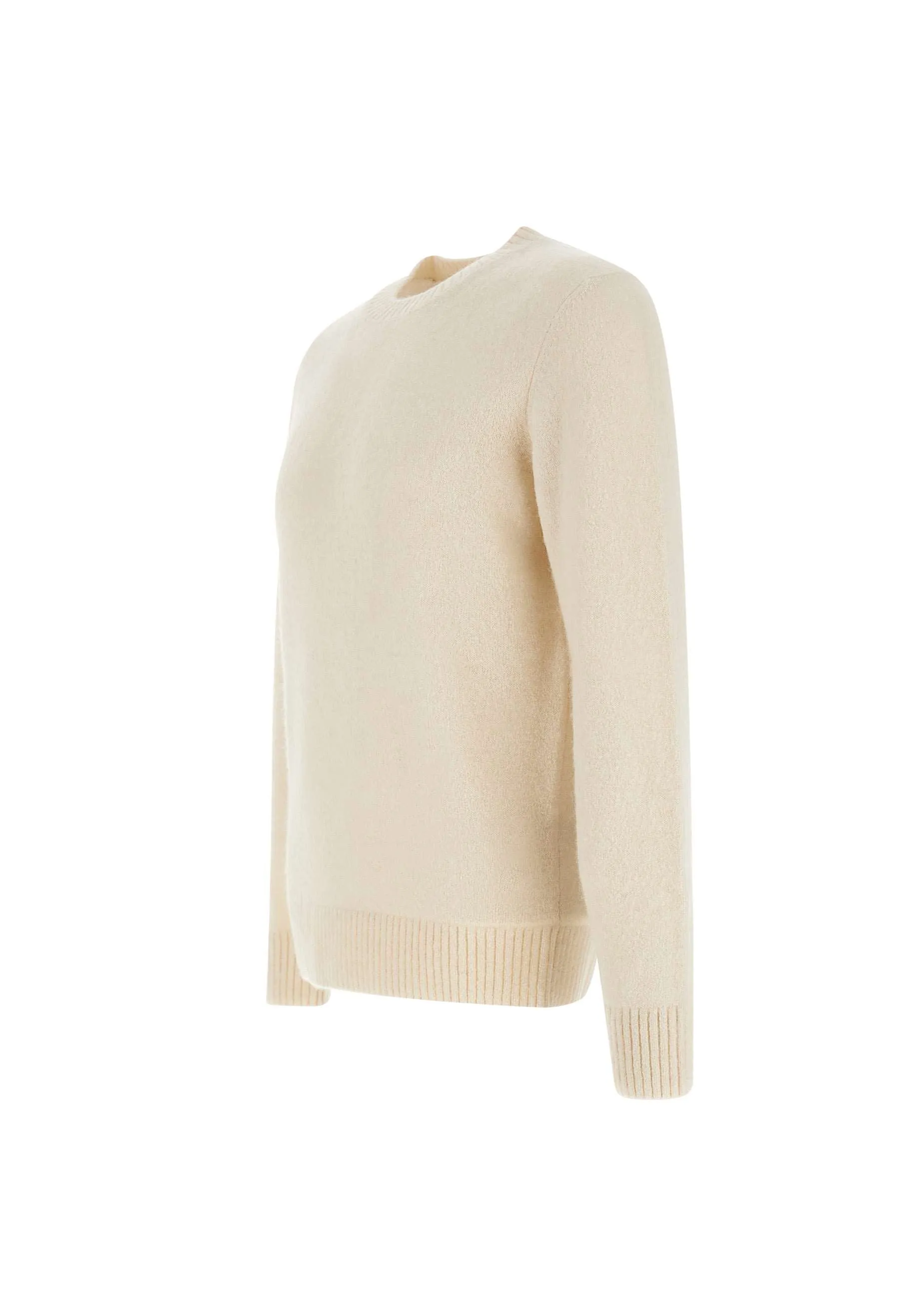 Men's Cream Wool Cotton Alpaca Sweater