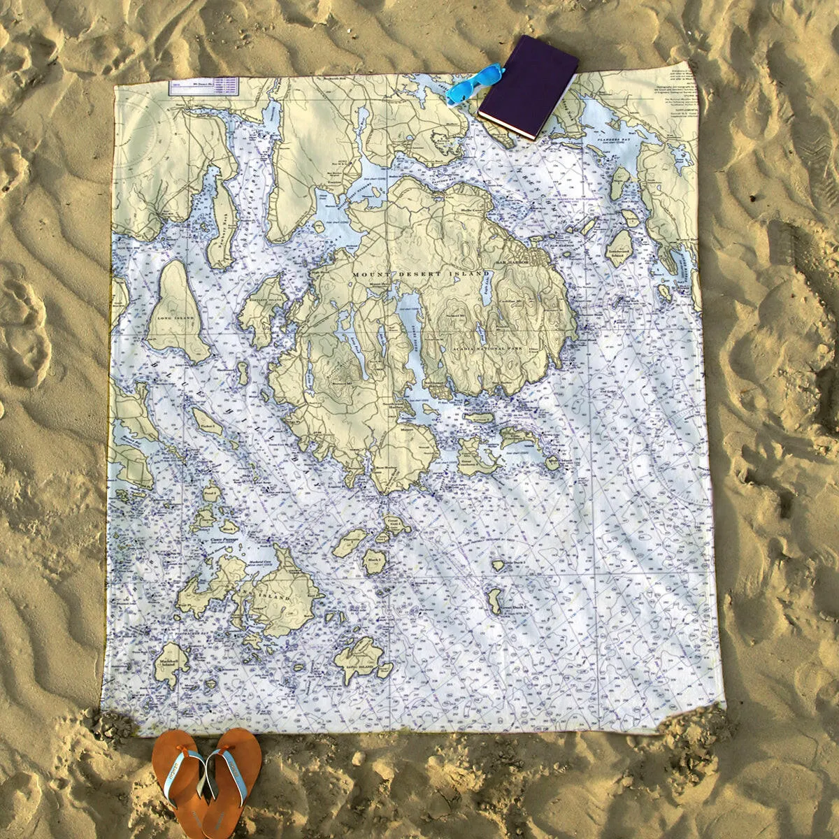 Nautical Chart Blankets, Maine Coastal Maps