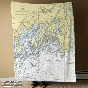 Nautical Chart Blankets, Maine Coastal Maps