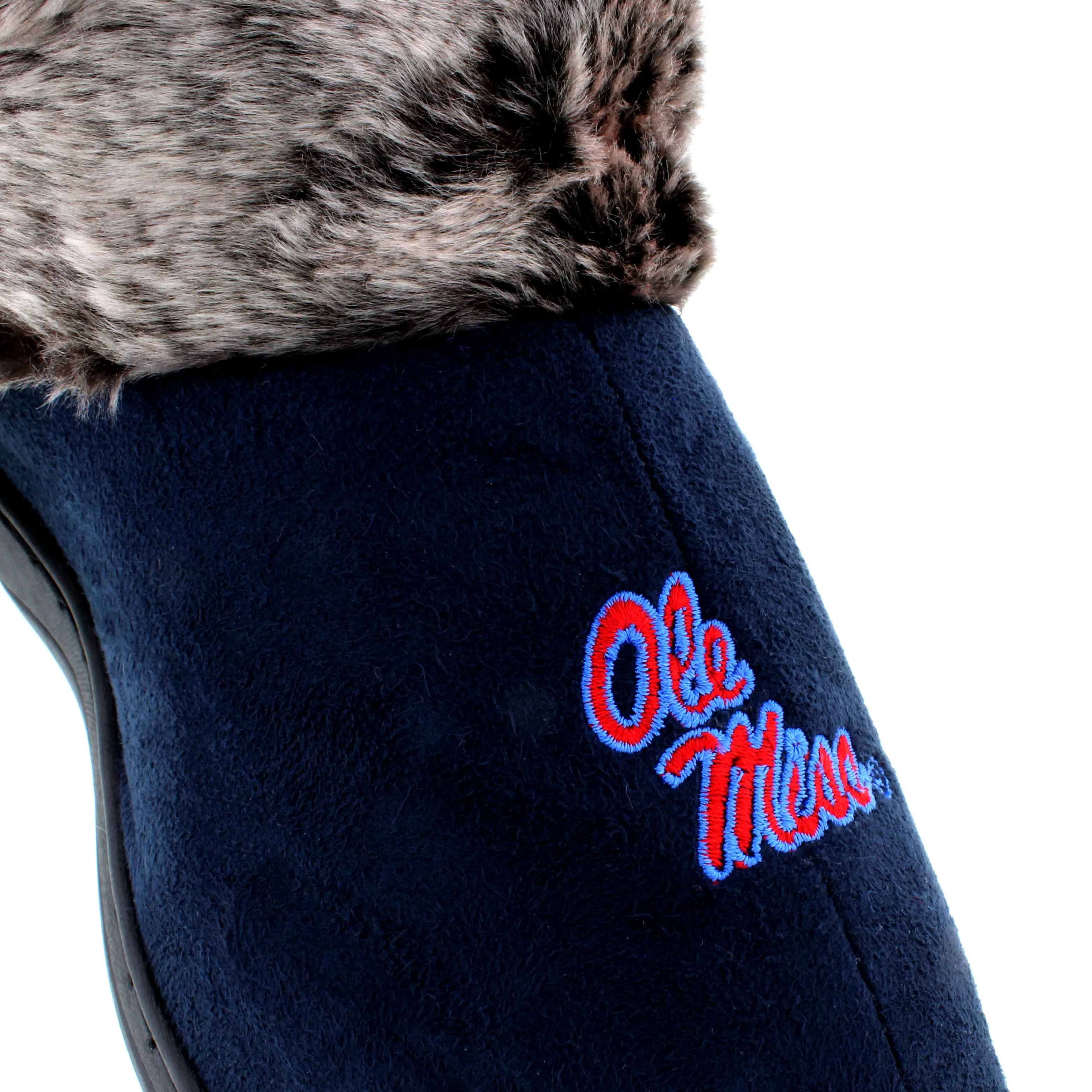 Ole Miss Rebels Faux Sheepskin Furry Top Slipper