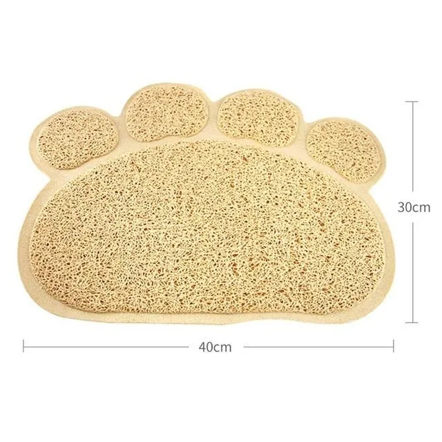 Paw-Shaped Large Cat Litter Mats - Stylish & Effective Mess Control!