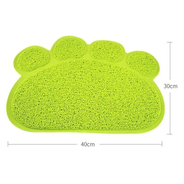 Paw-Shaped Large Cat Litter Mats - Stylish & Effective Mess Control!