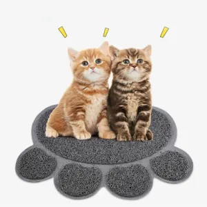 Paw-Shaped Large Cat Litter Mats - Stylish & Effective Mess Control!