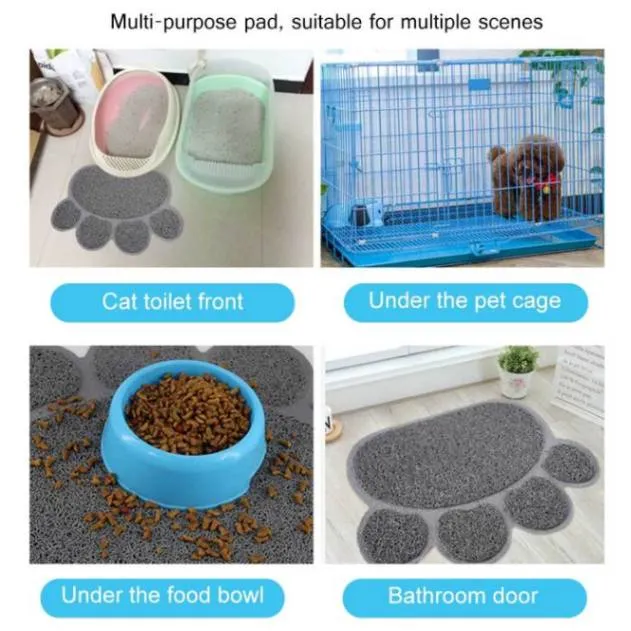 Paw-Shaped Large Cat Litter Mats - Stylish & Effective Mess Control!