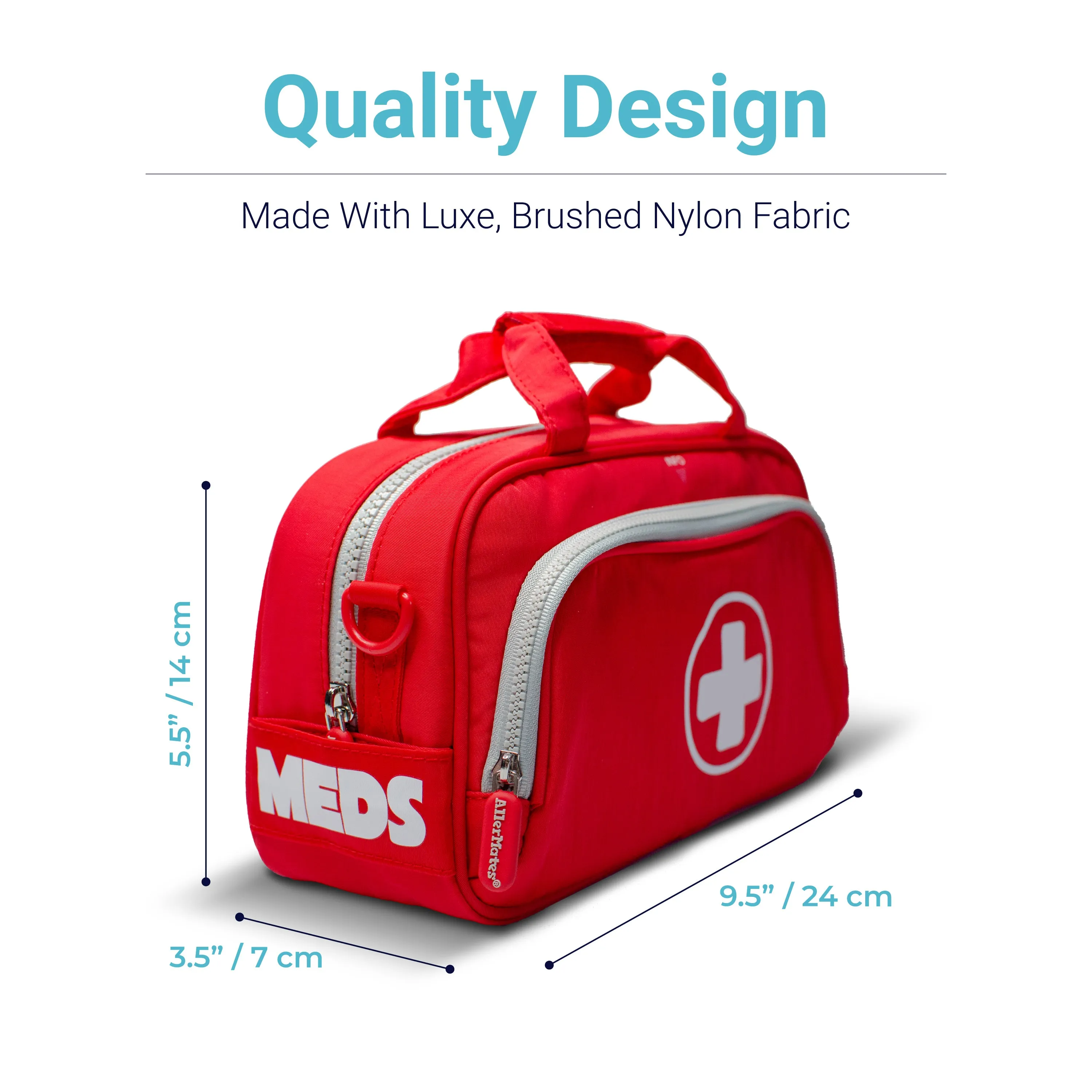 "Blaze" Large Red Insulated Travel Case for Medicines