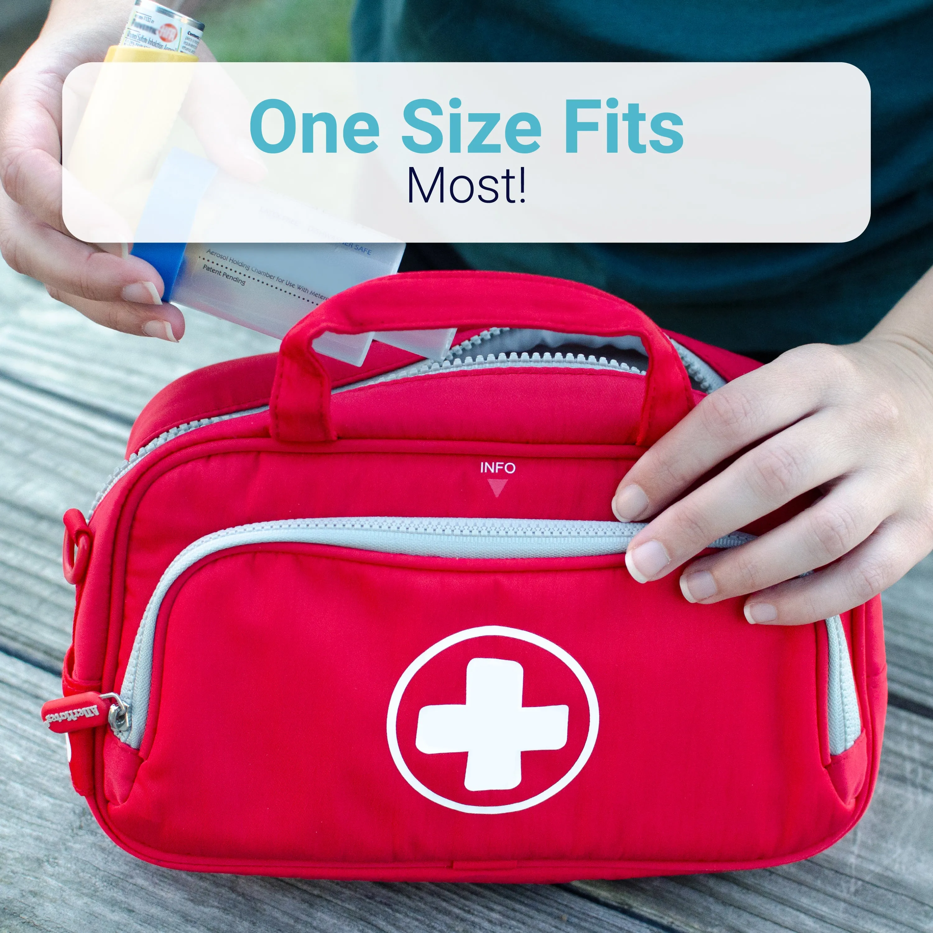 "Blaze" Large Red Insulated Travel Case for Medicines