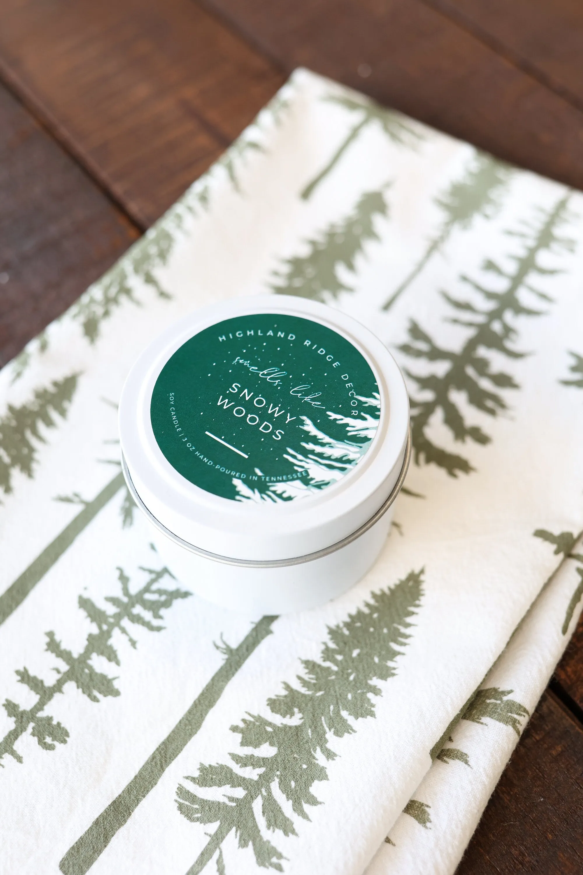 "Snowy Woods" Candle Tin