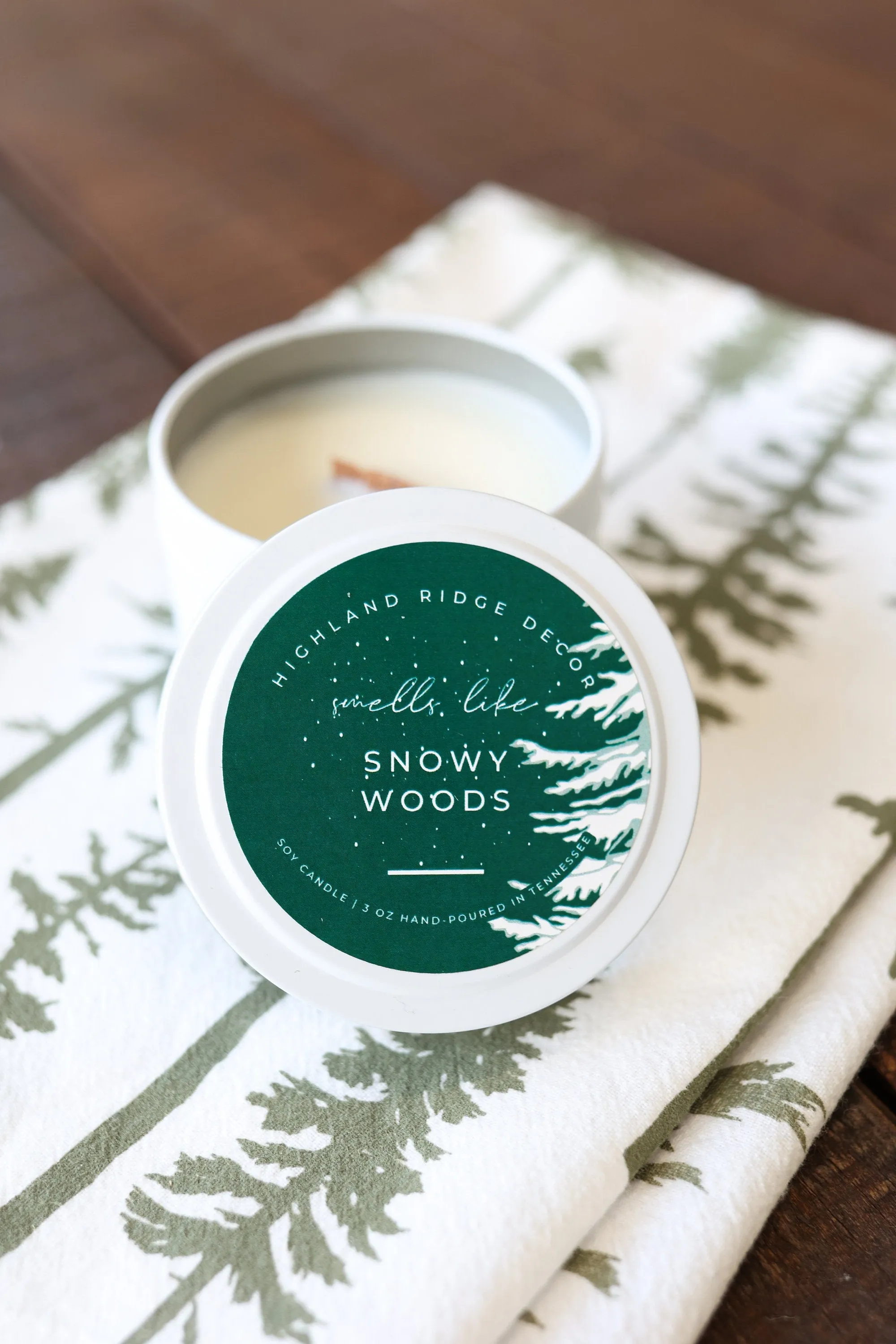 "Snowy Woods" Candle Tin