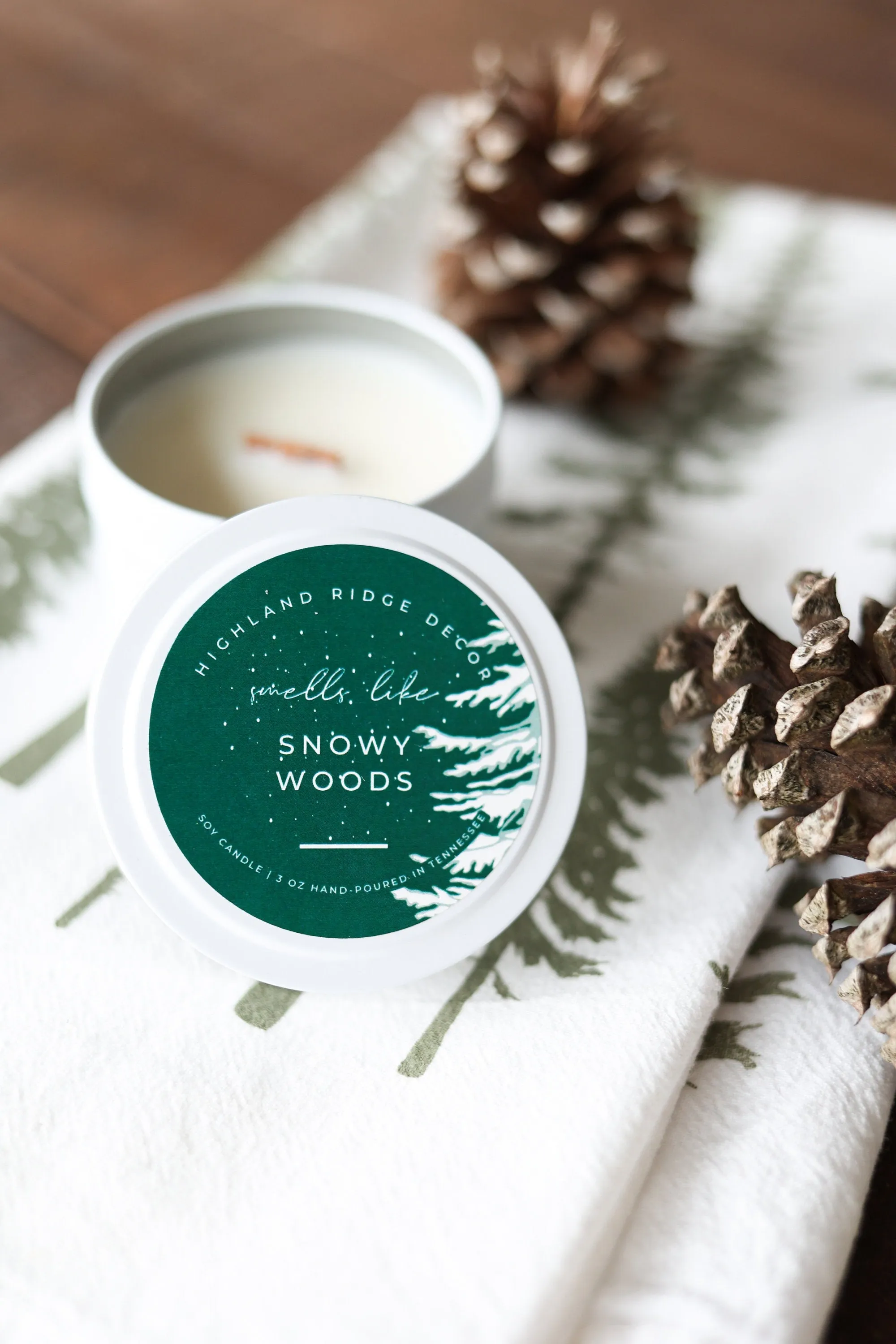 "Snowy Woods" Candle Tin