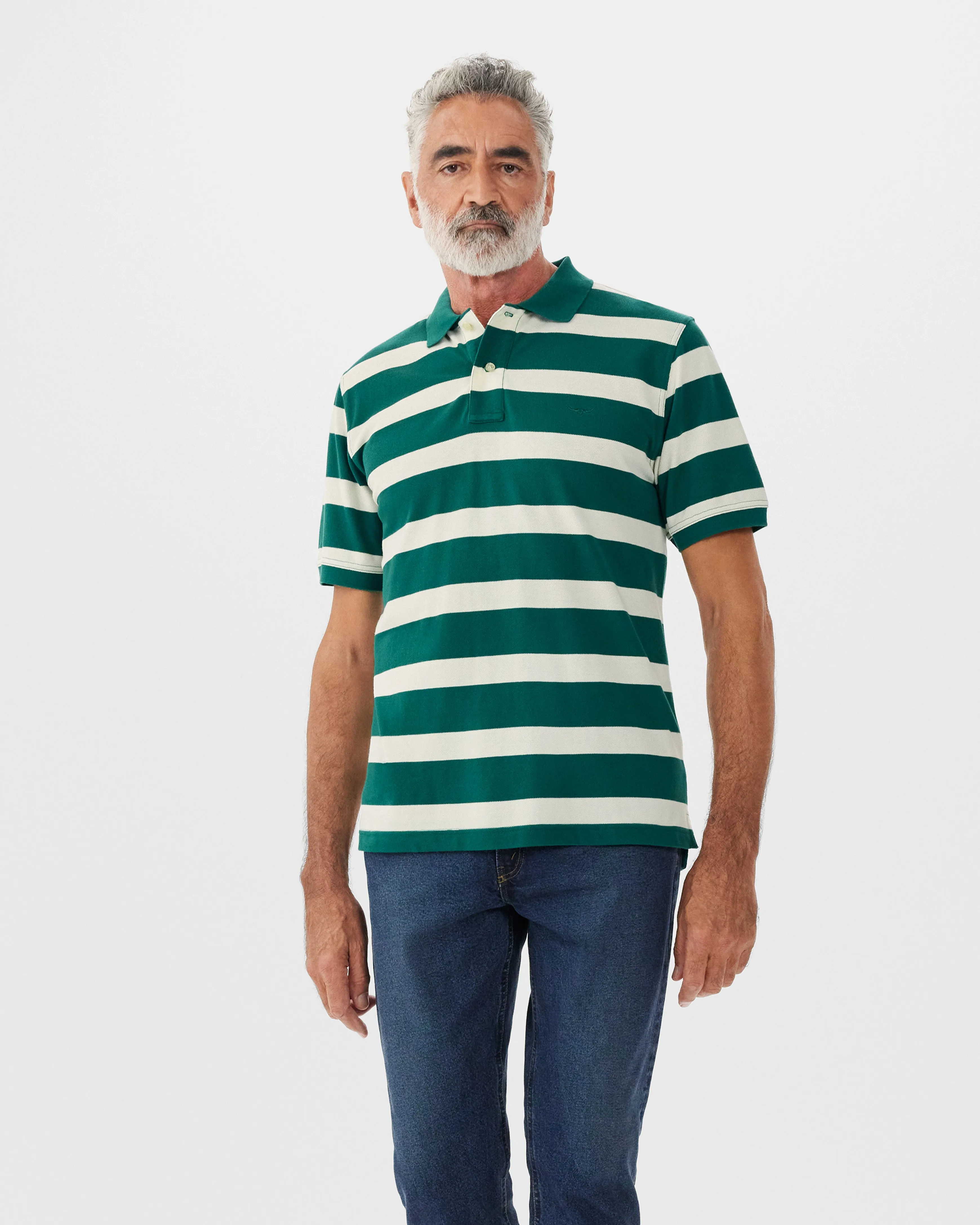 R.M.Williams - Rod Polo - Stripe - Green & Cream