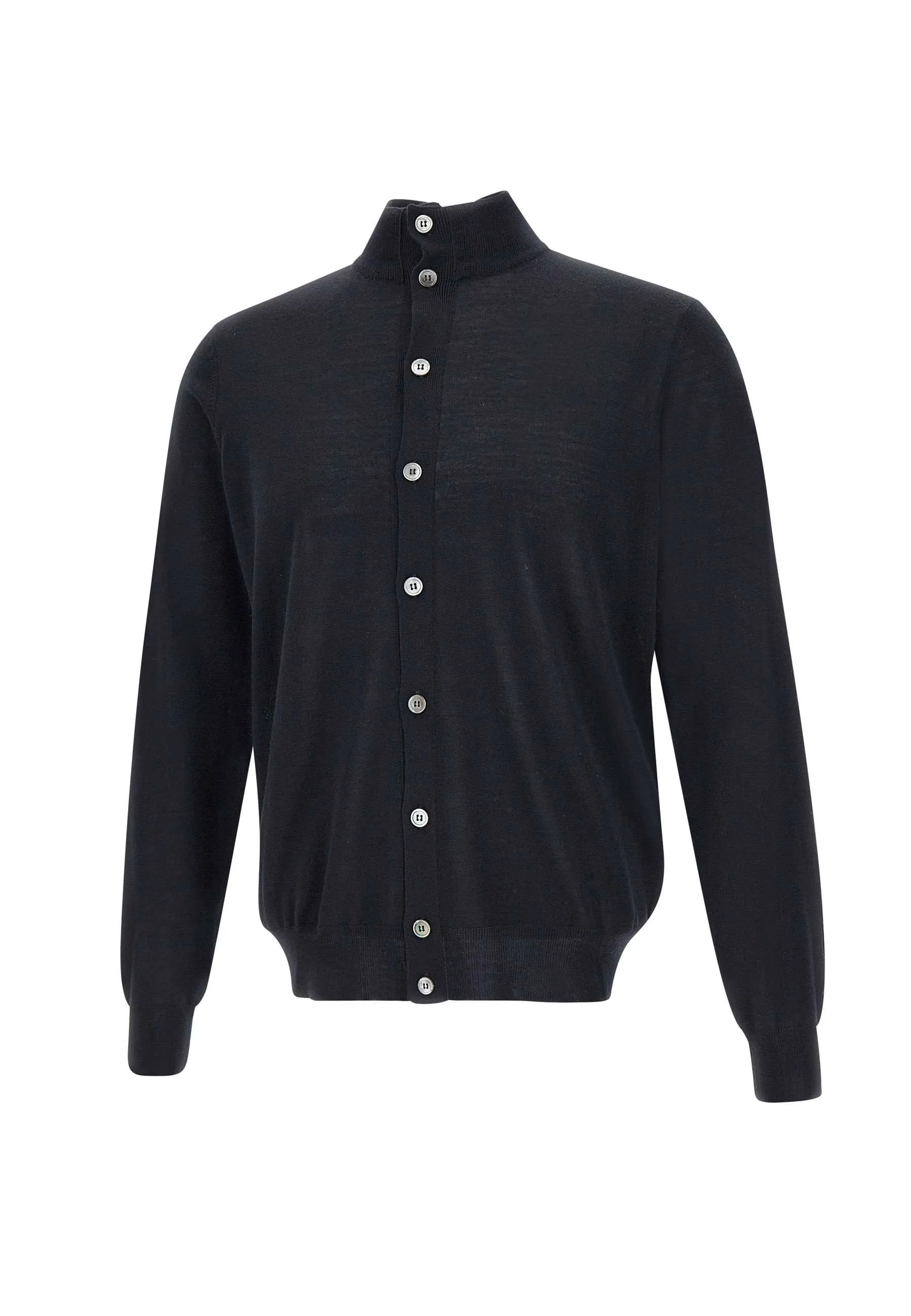 Royal Merino Wool Blouse in Midnight Blue