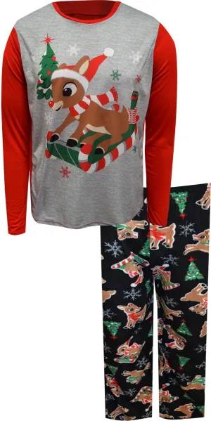 Rudolph The Red-Nosed Reindeer Guys Christmas Pajama