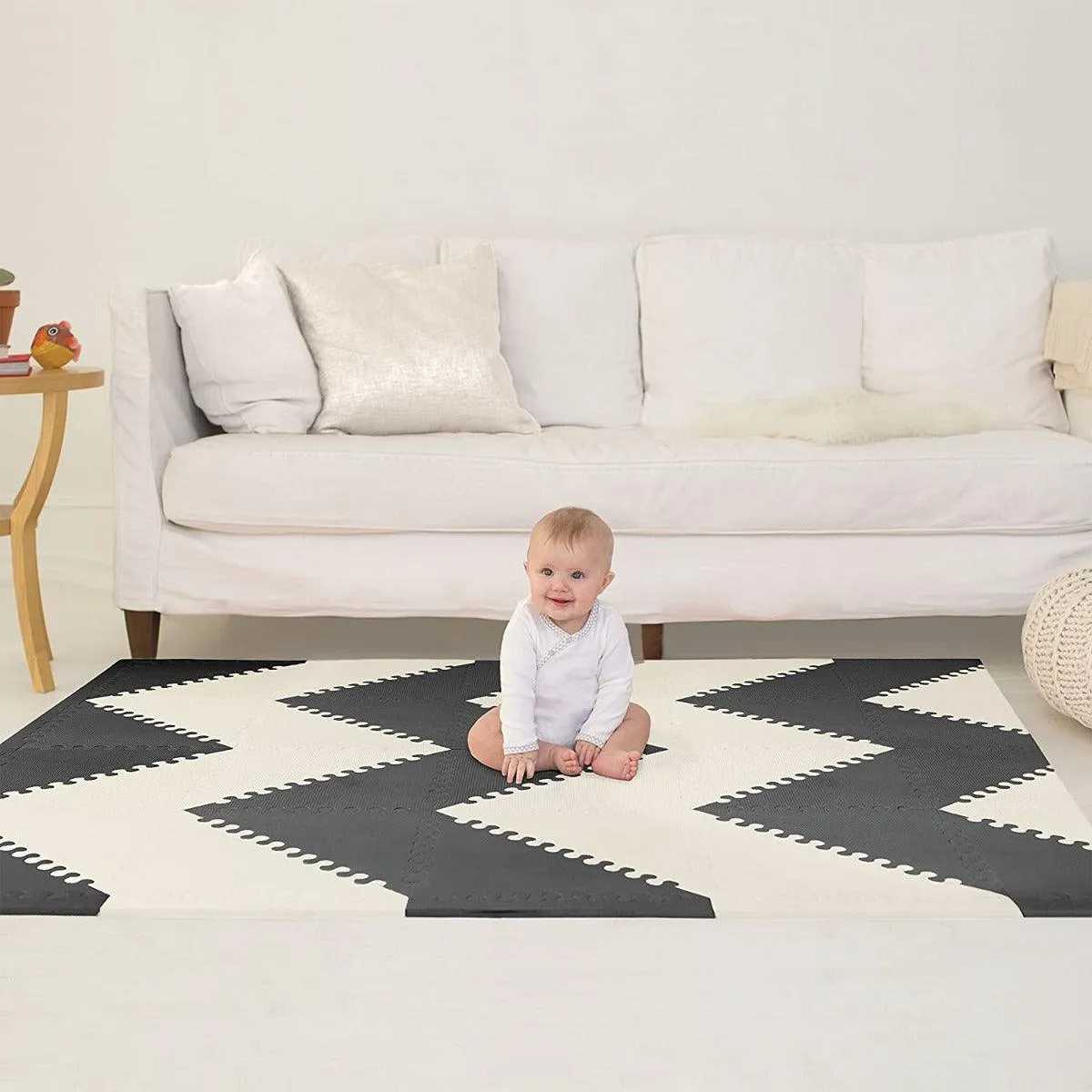 Skip Hop Playspot Geo Playgym & Mats Black-Cream - Playmats For Ages 0-2 Years