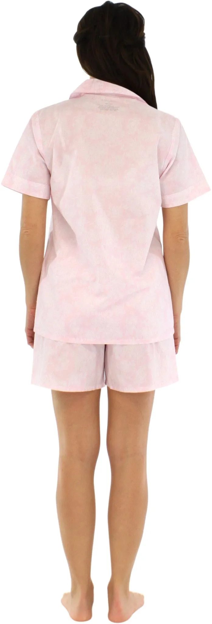 Sleepyheads Women's Sleepwear Cotton Short Sleeve Button-Up Top and Shorts Pajama Set