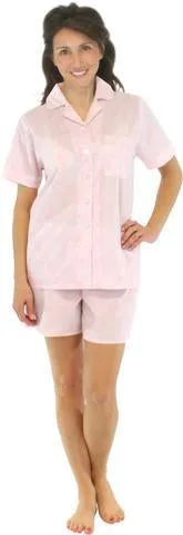 Sleepyheads Women's Sleepwear Cotton Short Sleeve Button-Up Top and Shorts Pajama Set