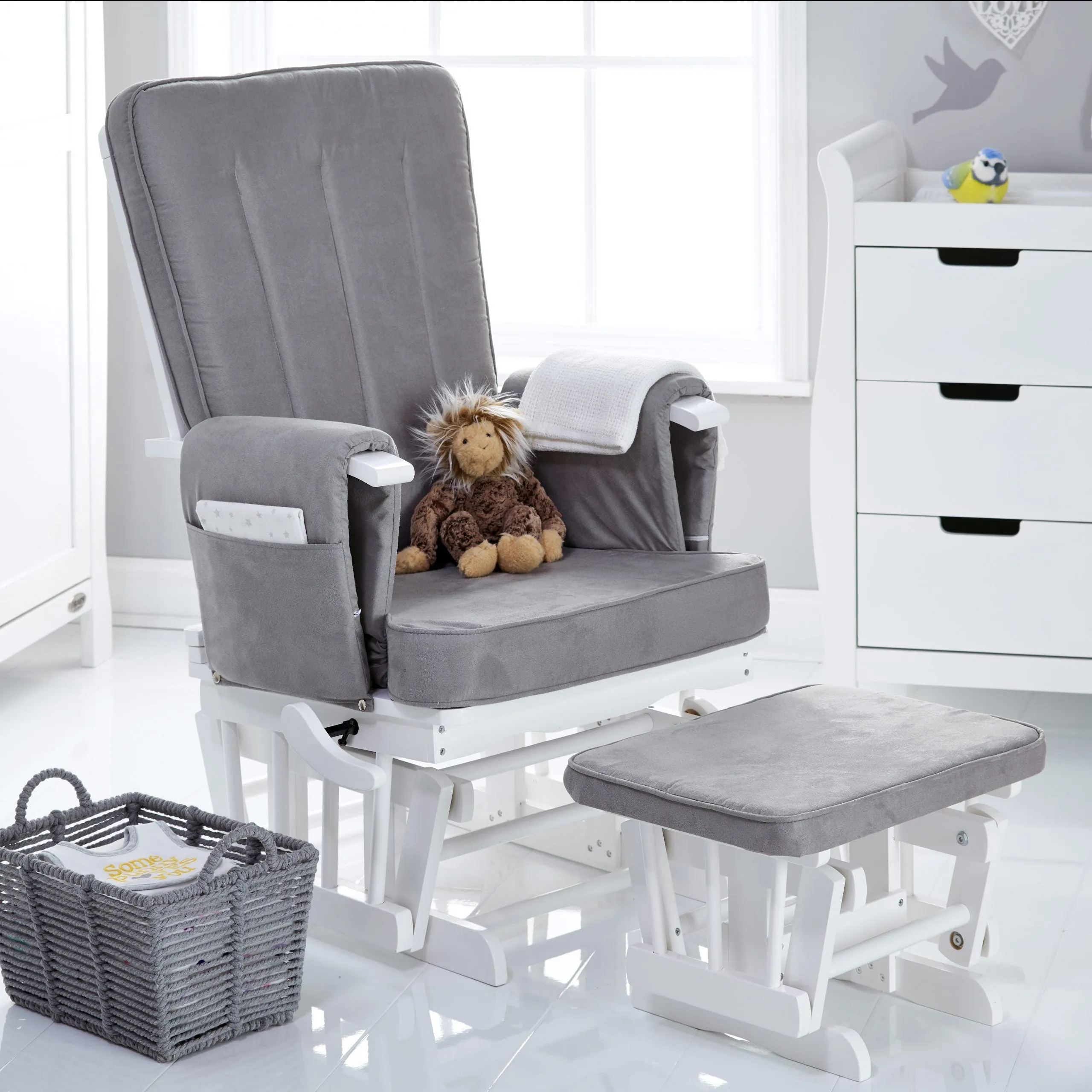 Stamford Classic 7 Piece Nursery Room Set - Warm Grey