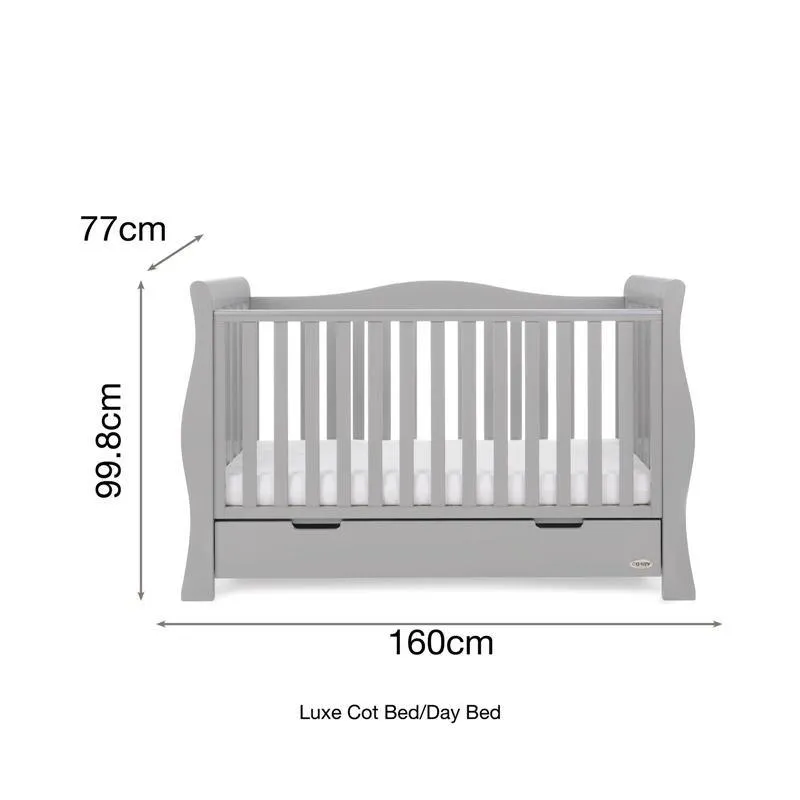 Stamford Luxe Cot Bed - Warm Grey