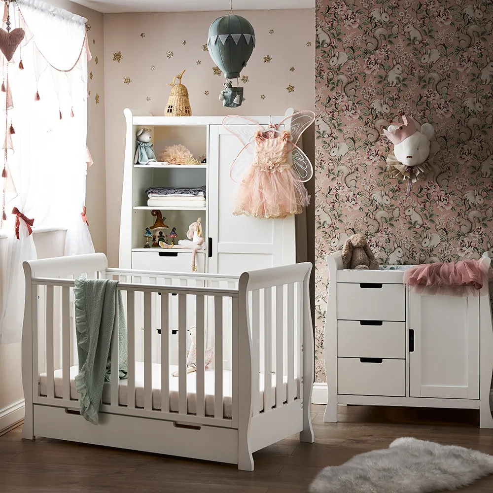 Stamford Mini Sleigh 3 Piece Nursery Room Set - White