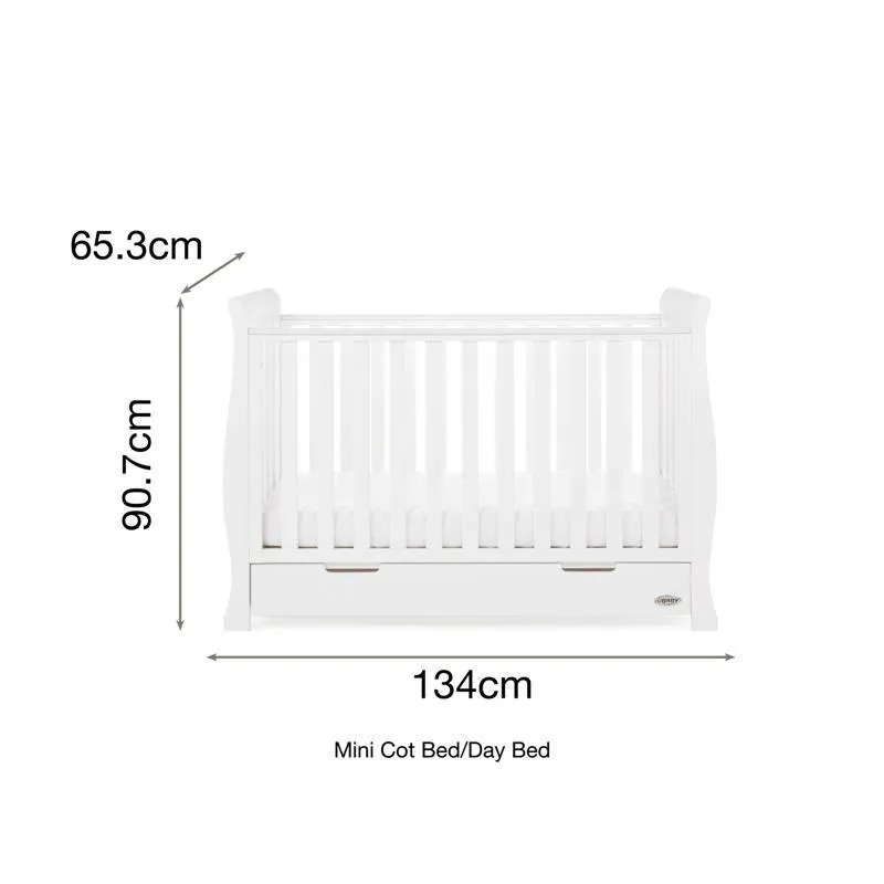 Stamford Mini Sleigh 3 Piece Nursery Room Set - White