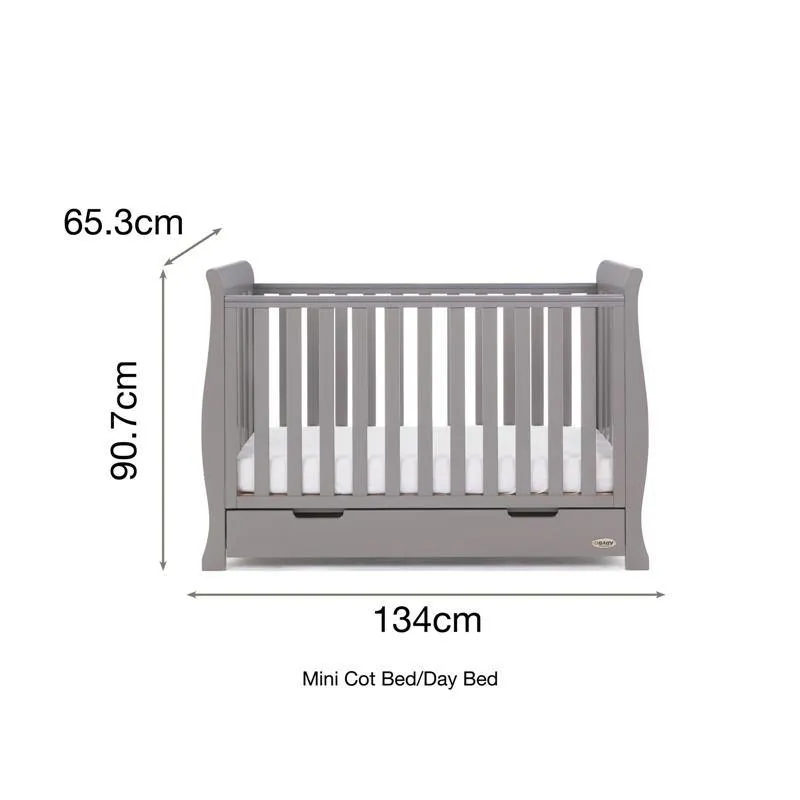 Stamford Mini Sleigh Cot Bed - Taupe Grey