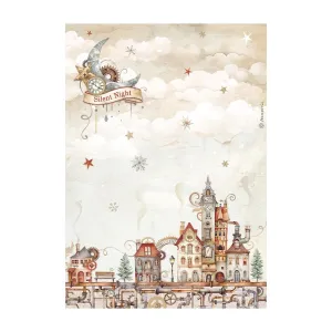 Stamperia Rice Paper Sheet A4 - Gear Up For Christmas - Cozy Houses