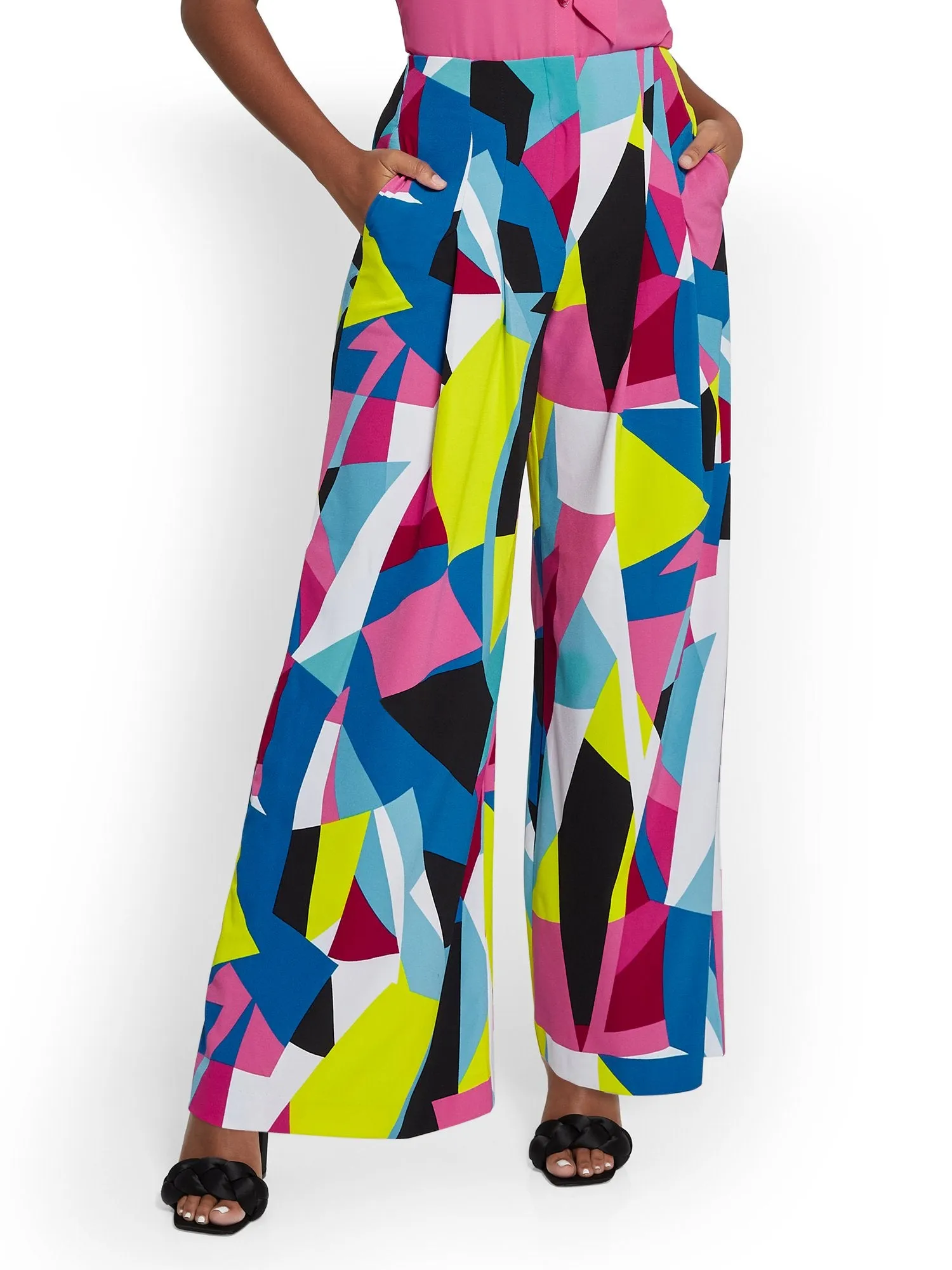 Tall Geometric-Print Ultra Wide-Leg Pant