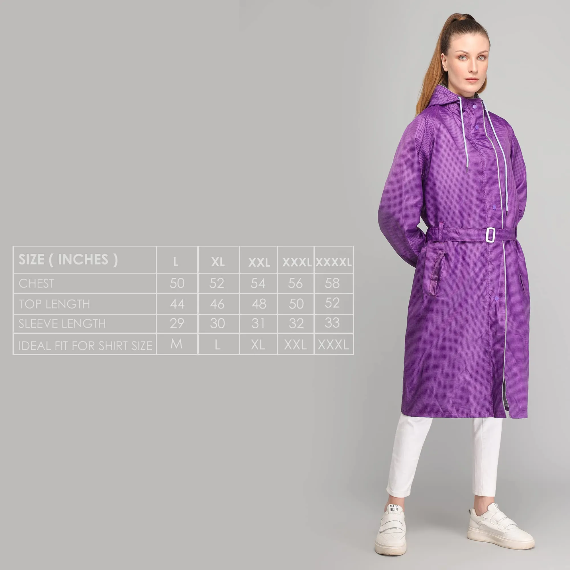 THE CLOWNFISH Raincoats for Women Rain Coat for Women Raincoat for Ladies Waterproof Reversible Double Layer Longcoat with Storage Bag. Azalea Pro Seies (Blue, XX-Large)