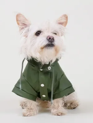 Waterproof Recycled PU Dog Raincoat | Green