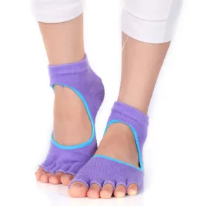 Women 5 toe Sport Pilates Yoga Sports Toe Socks Grip Durable Yoga Pilates Socks Half Toe Ankle Grip Five Finger No-Slip