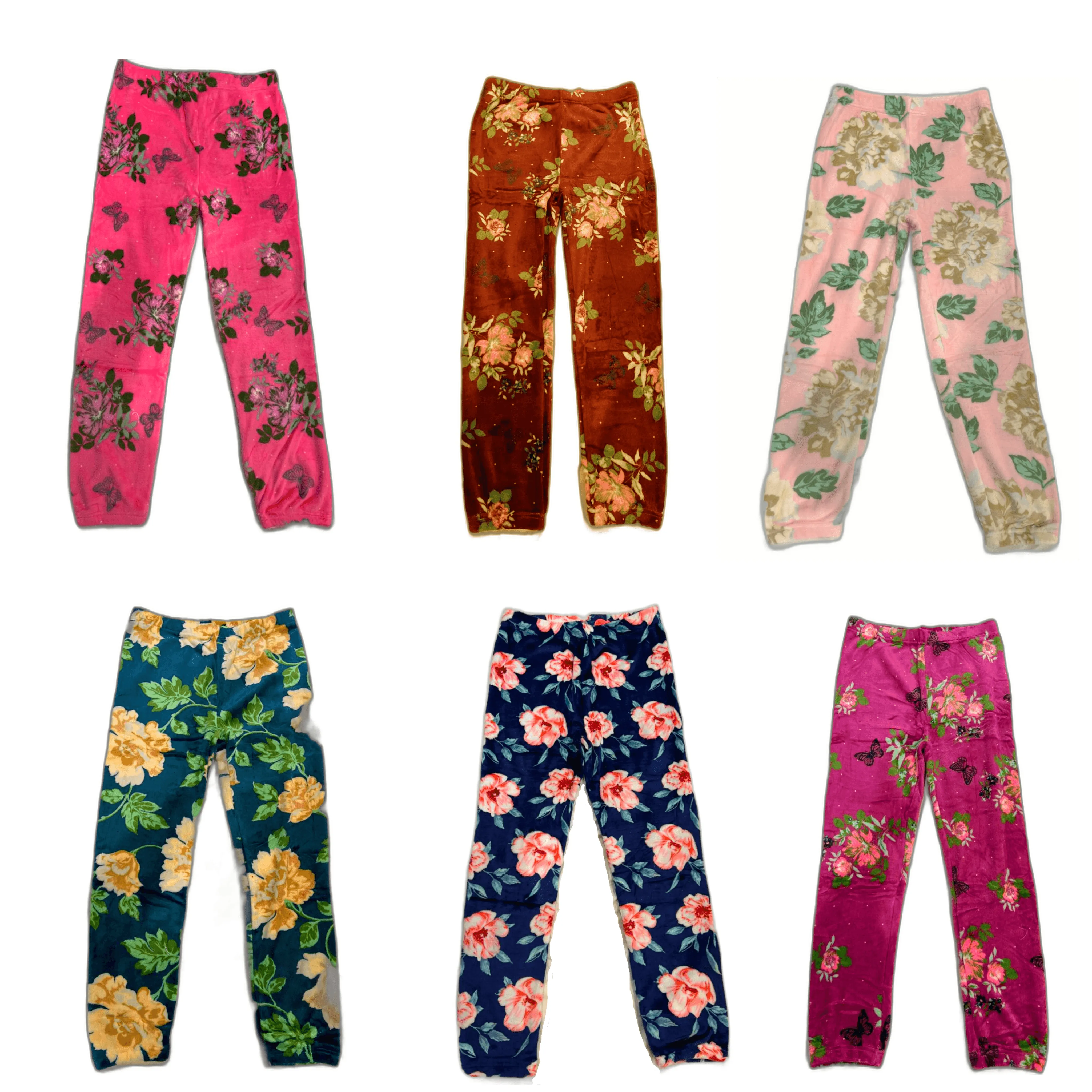 Women's Flower Ultra Plush Stretchy Cozy Pajama/Lounge Pants (Multiple Sizes and Colors)