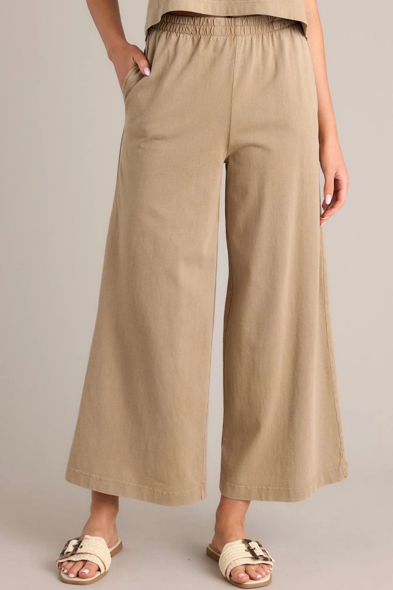 Z Supply Scout Iced Coffee Cotton Jersey Flare Pants